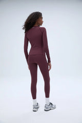 Ultimate Long Sleeve Seam Detail Top - Burgundy