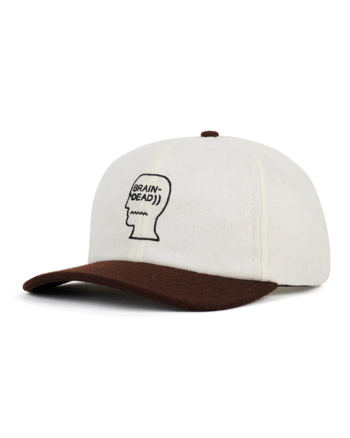Flannel Classic Logohead 6 Panel Hat - Cream/Brown