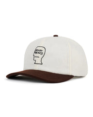 Flannel Classic Logohead 6 Panel Hat - Cream/Brown
