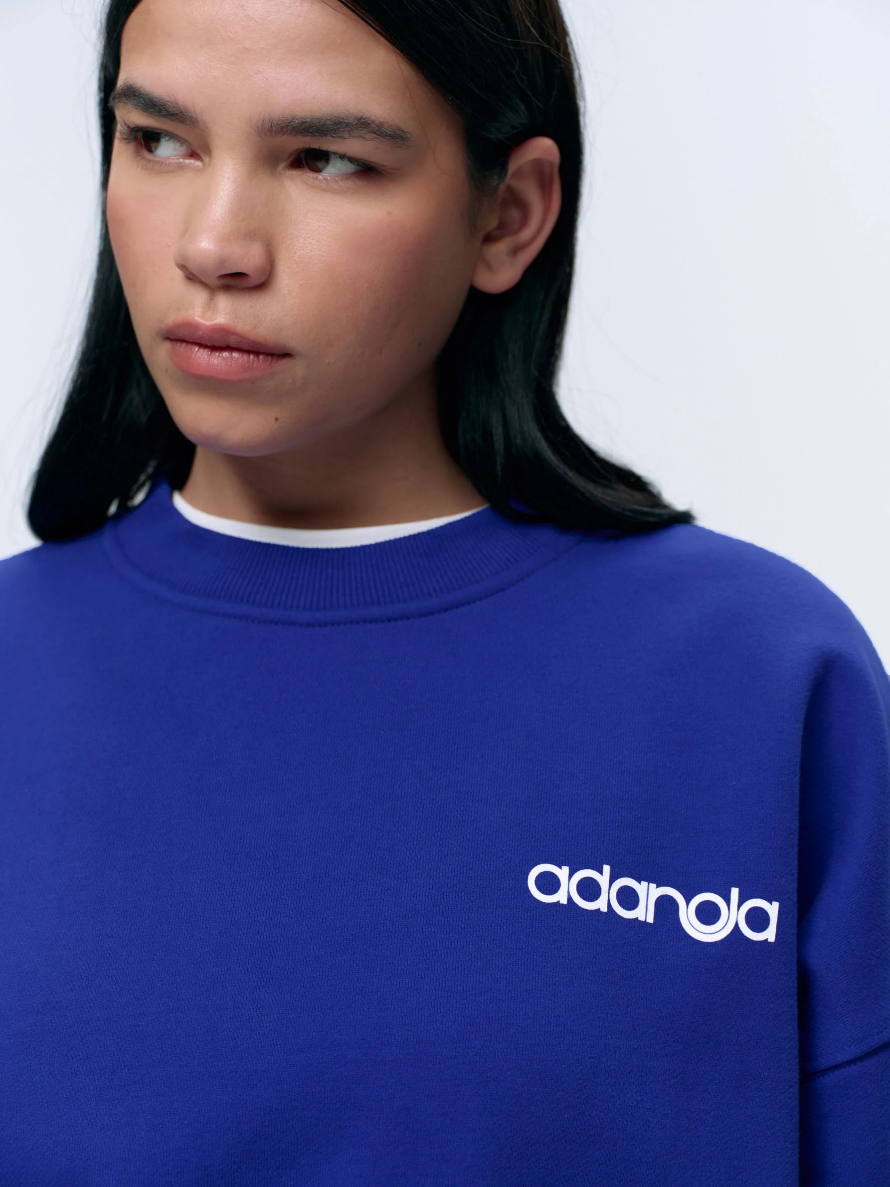 Motion Oversized Sweatshirt - Cobalt Blue/White