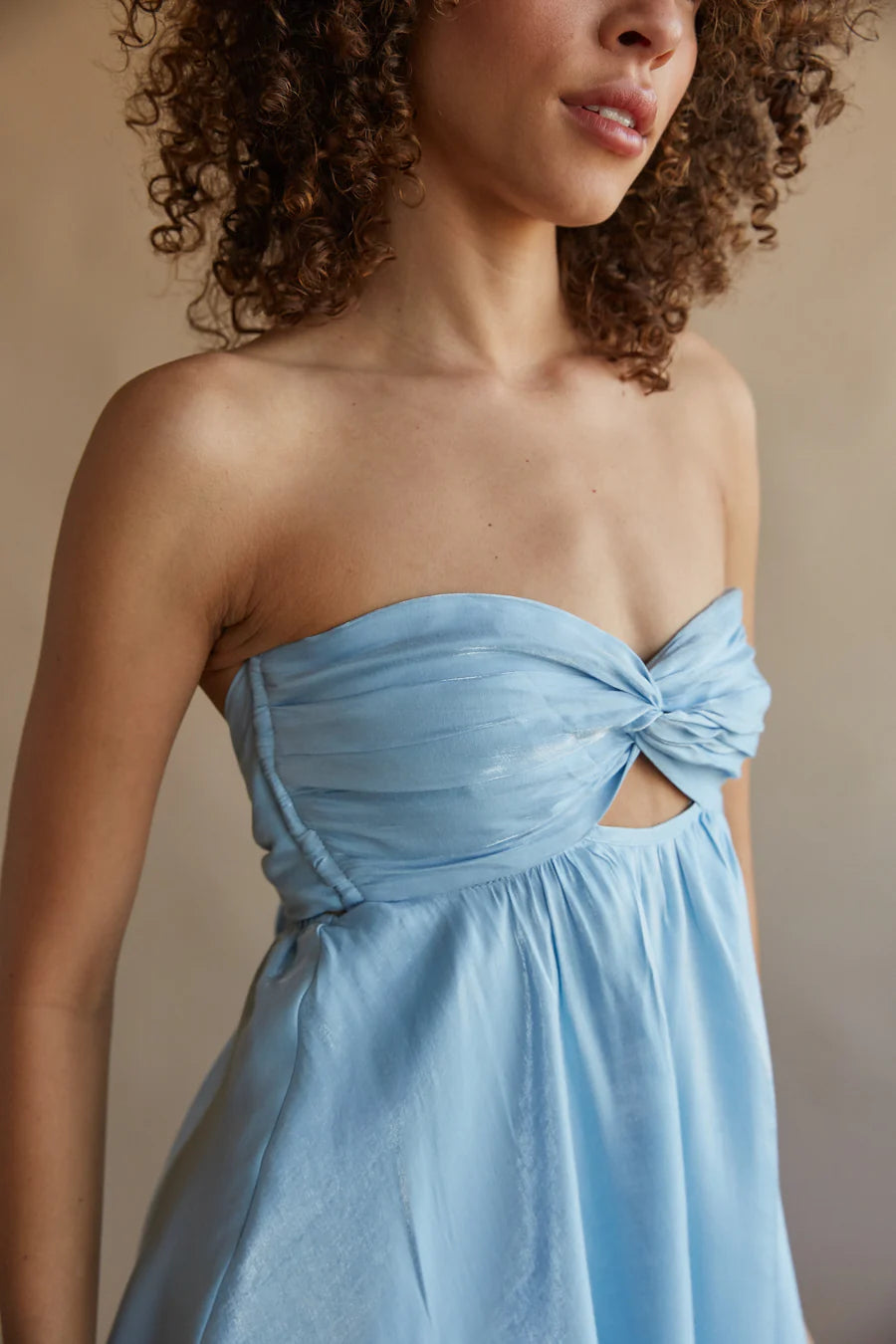 Gabby Strapless Twist Babydoll Dress