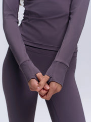 Ultimate Long Sleeve Quarter Zip Top - Violet Purple