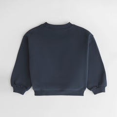Mini Varsity Oversized Sweatshirt - Midnight Blue/Marshmallow White