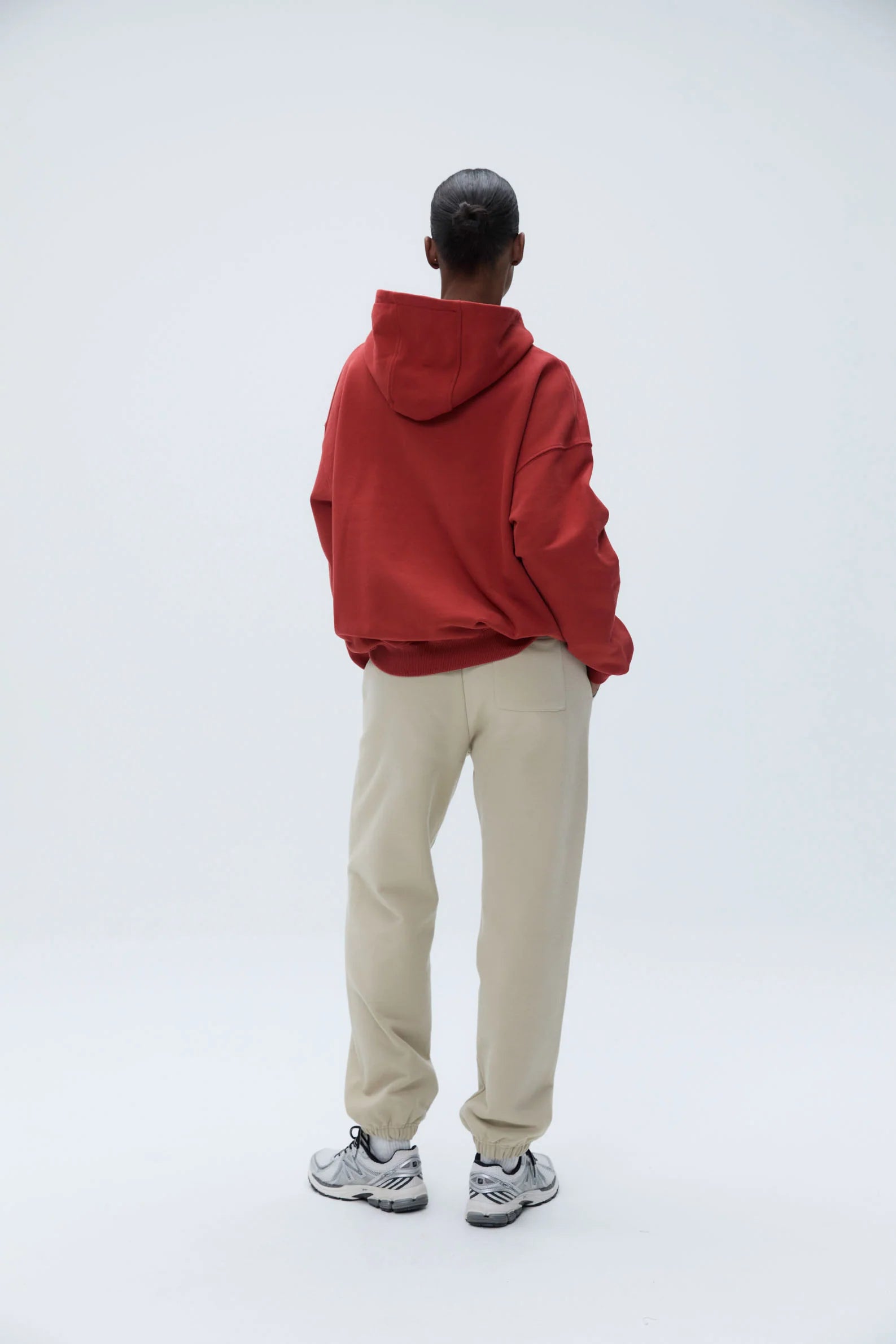 Varsity Oversized Full Zip Hoodie - Vintage Red