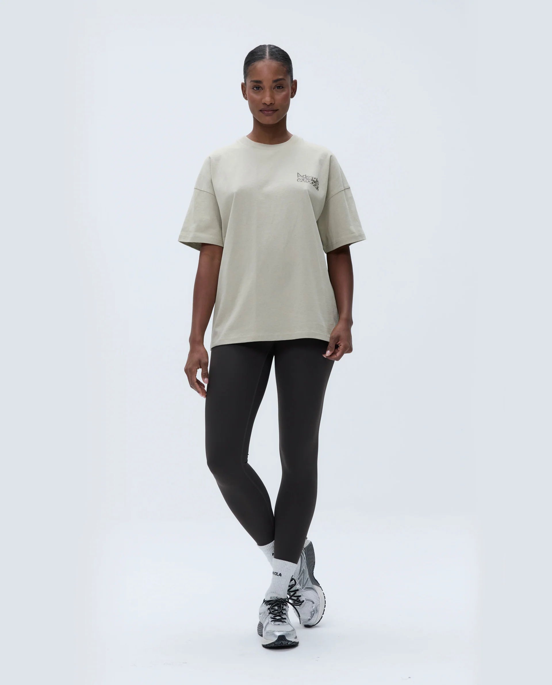 Trail Short Sleeve Drop Shoulder T-shirt - Sand/Cocoa Brown