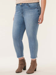 "Ab"solution® High Rise Fray Hem Plus Vintage Skinny Jean