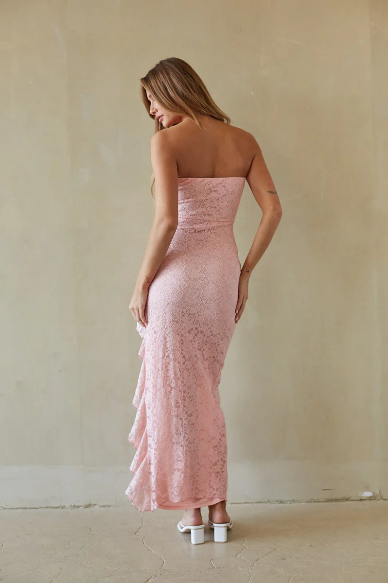 Vivienne Lace Ruffle Maxi Dress