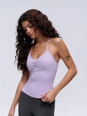 Ultimate Ruched Front Racer Tank - Lilac