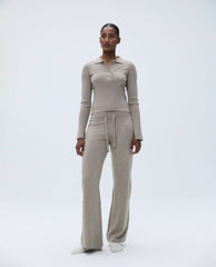 Knit Straight Leg Trousers - Sand