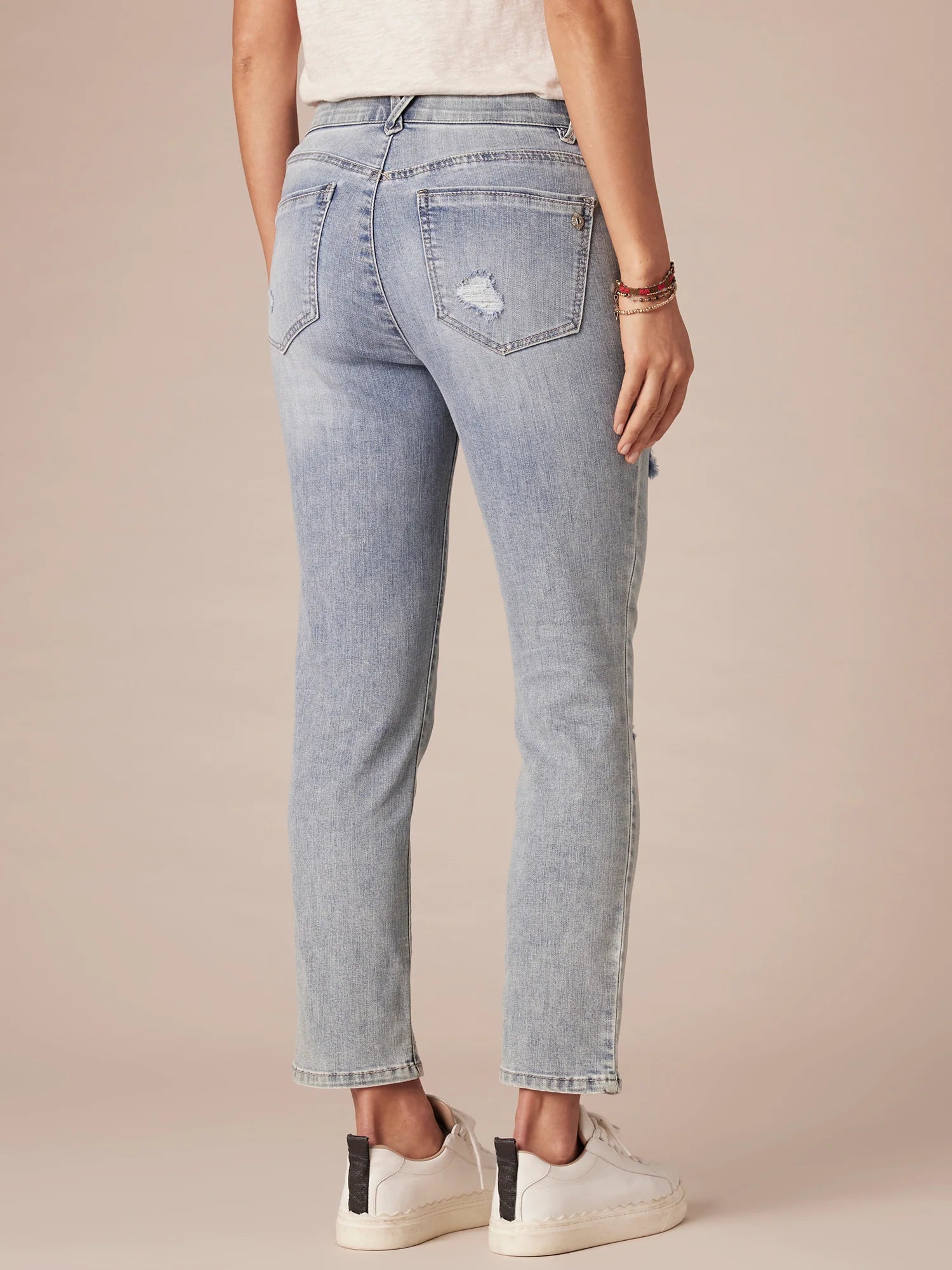 "Ab"solution® High Rise Light Blue Vintage Denim Skinny Jeans