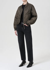 Shoreditch Ski Club x AGOLDE Iona Quilted Jacket in Olive