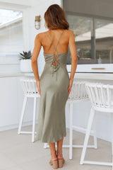 Crashing Prom Midi Dress Green