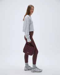 V Neck Knit Sweatshirt - Light Grey Melange