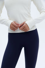 Ultimate Long Sleeve Quarter Zip Top - Marshmallow White