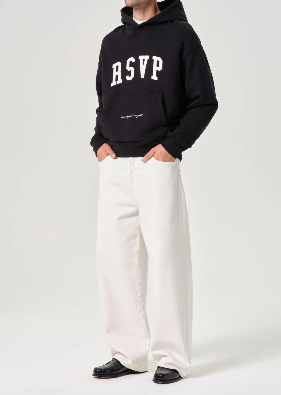 AGOLDE / RSVP Arch Logo Hoodie in Marker / Chalk
