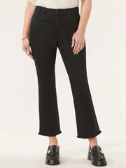 "Ab"solution® High Rise Fray Hem Itty Bitty Flare Cropped Jeans