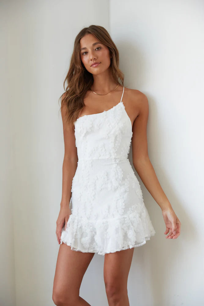 Livia One Shoulder Lace Mini Dress