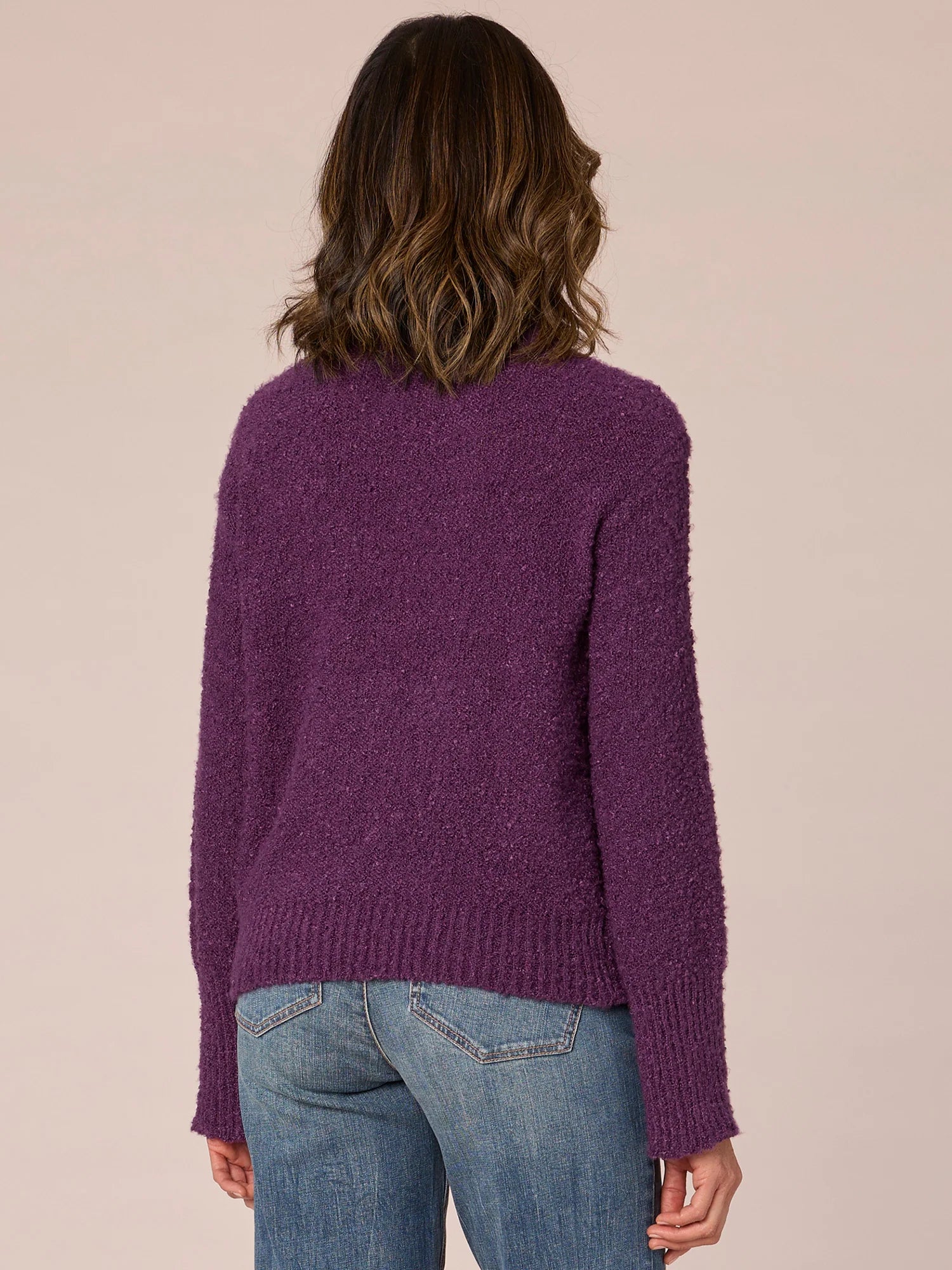Long Sleeve Double Banded Round Neck Sweater