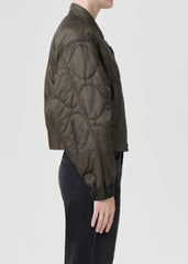 Shoreditch Ski Club x AGOLDE Iona Quilted Jacket in Olive
