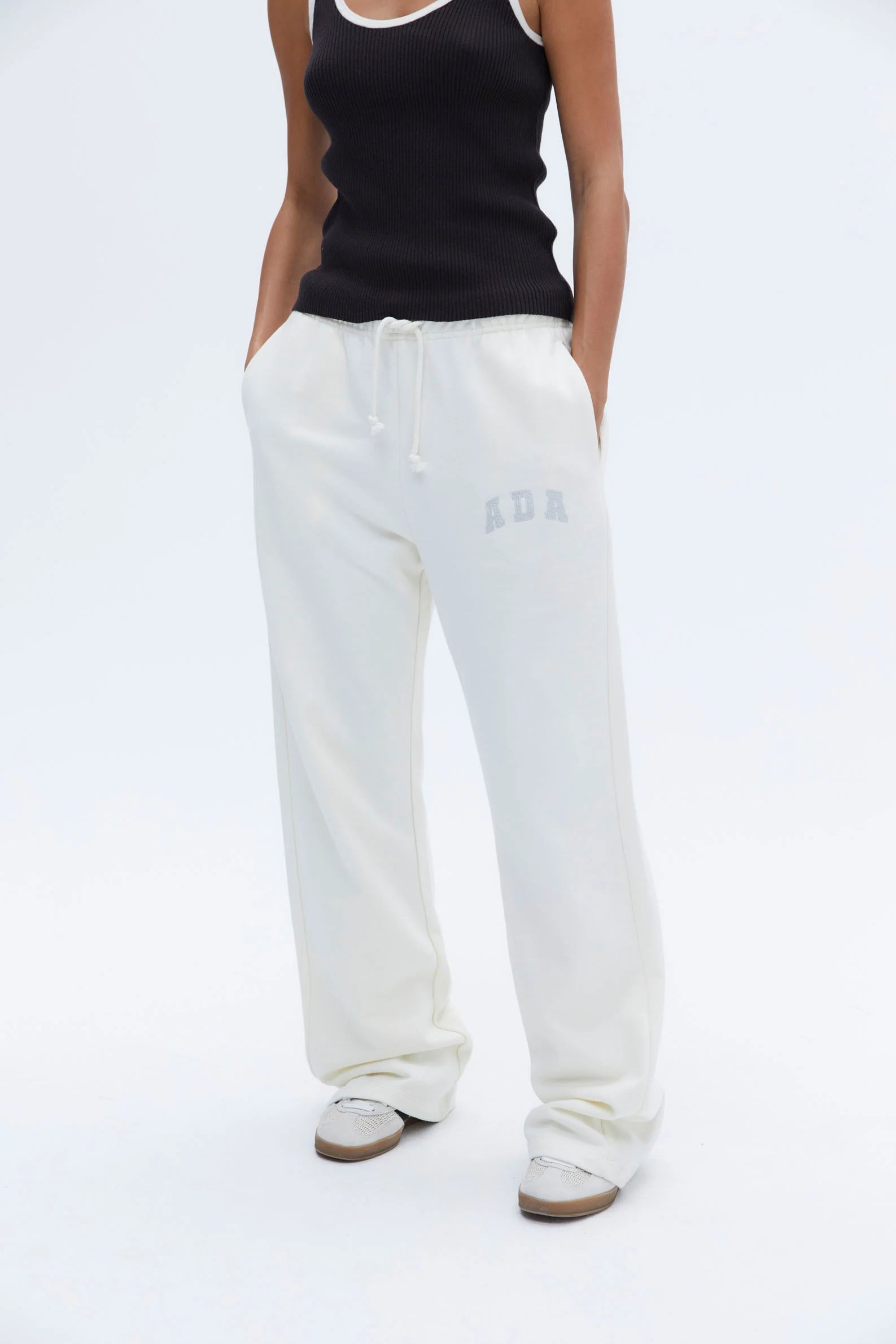 ADA Stitch Loose Fit Sweatpants - Marshmallow White