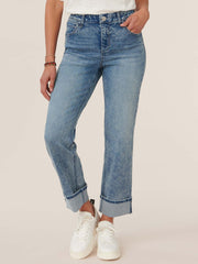 "Ab"solution® High Rise Light Blue Boyfriend Jean