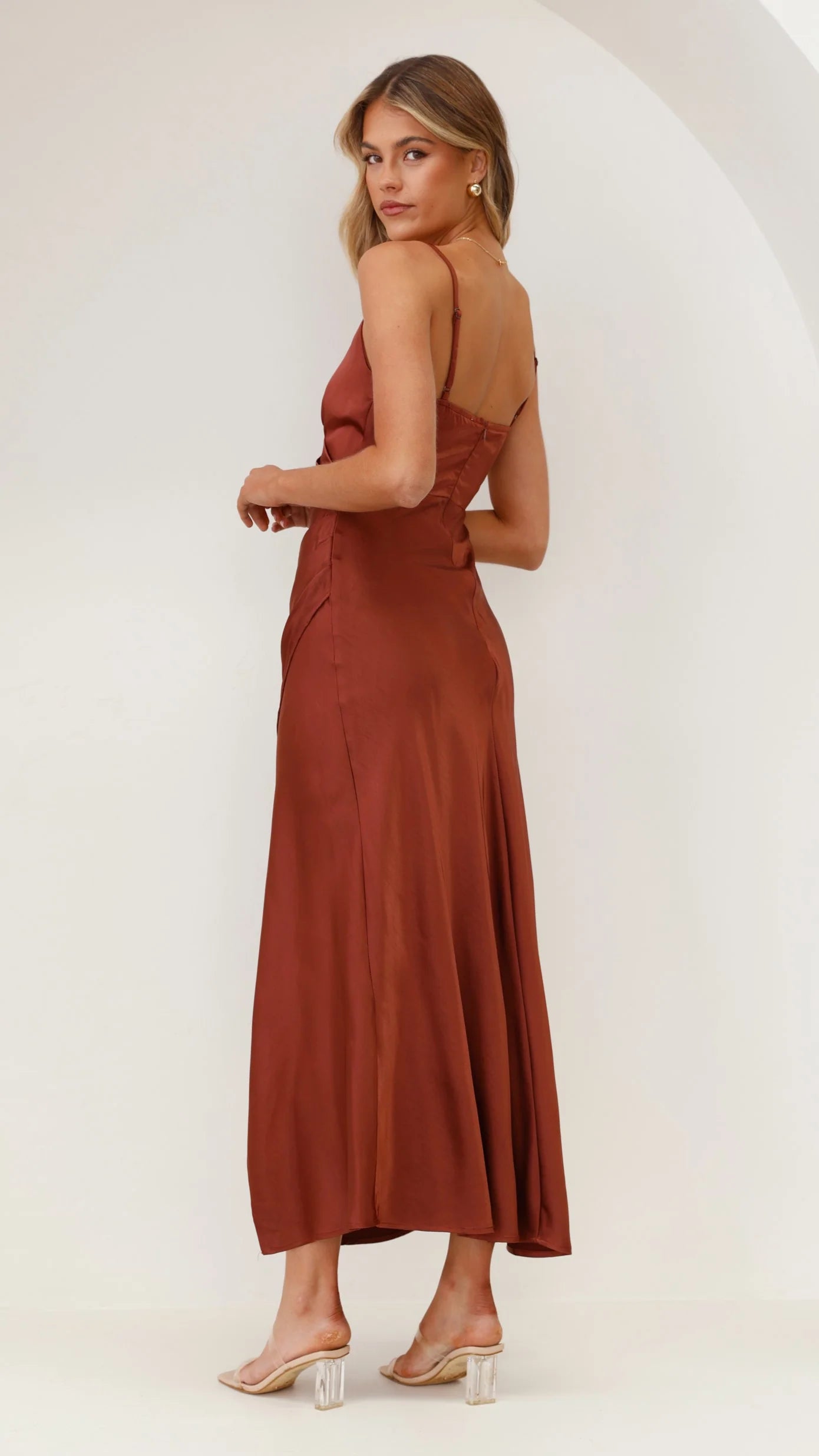 Elsa Midi Dress - Rust