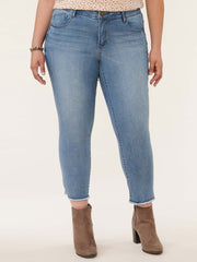 "Ab"solution® High Rise Fray Hem Plus Vintage Skinny Jean