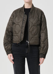 Shoreditch Ski Club x AGOLDE Iona Quilted Jacket in Olive
