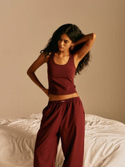 Modal Racer Vest - Burgundy