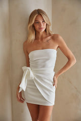 Alaina Strapless Wrap Bow Mini Dress