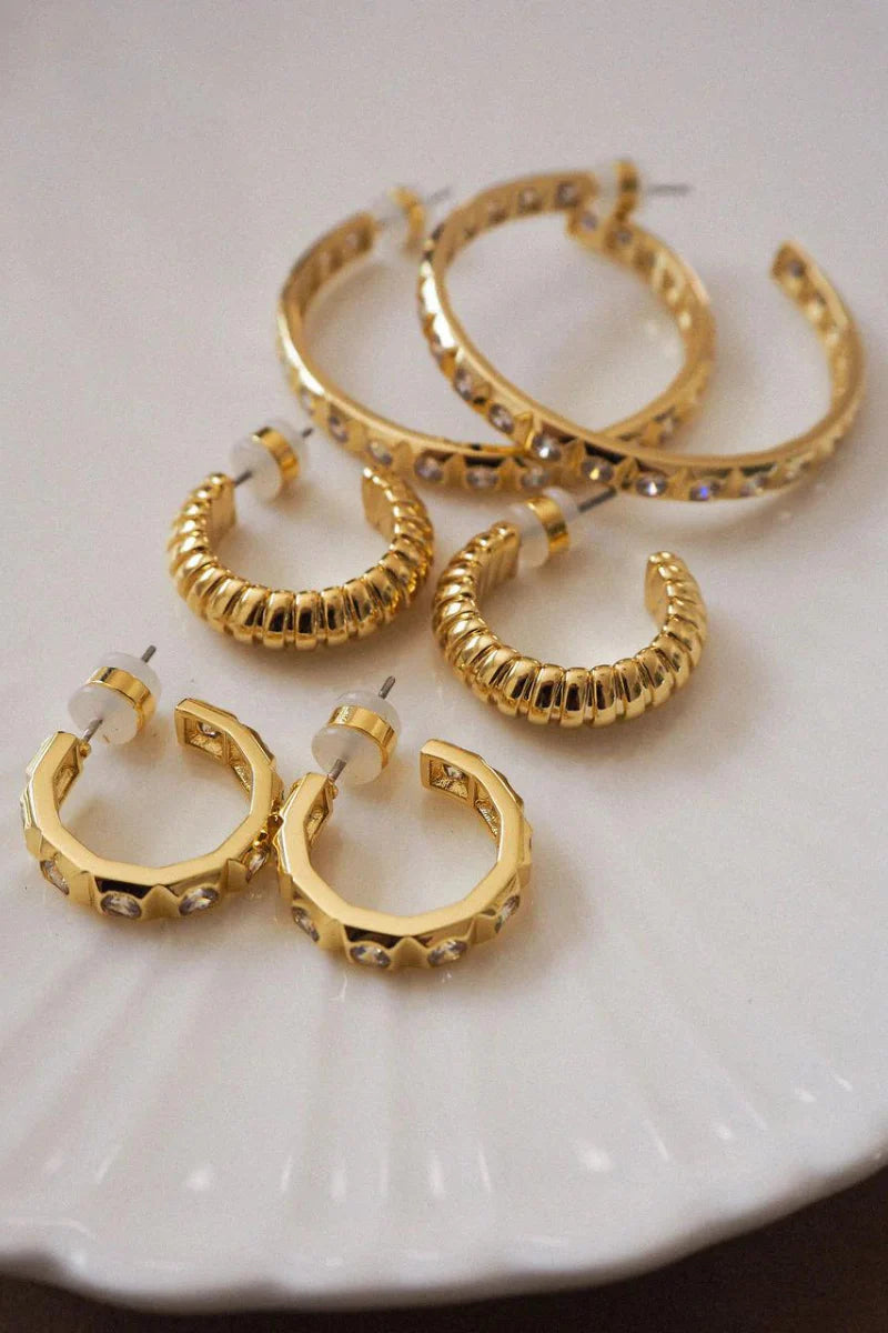 LUV AJ Mini Pyramid Stud Hoops