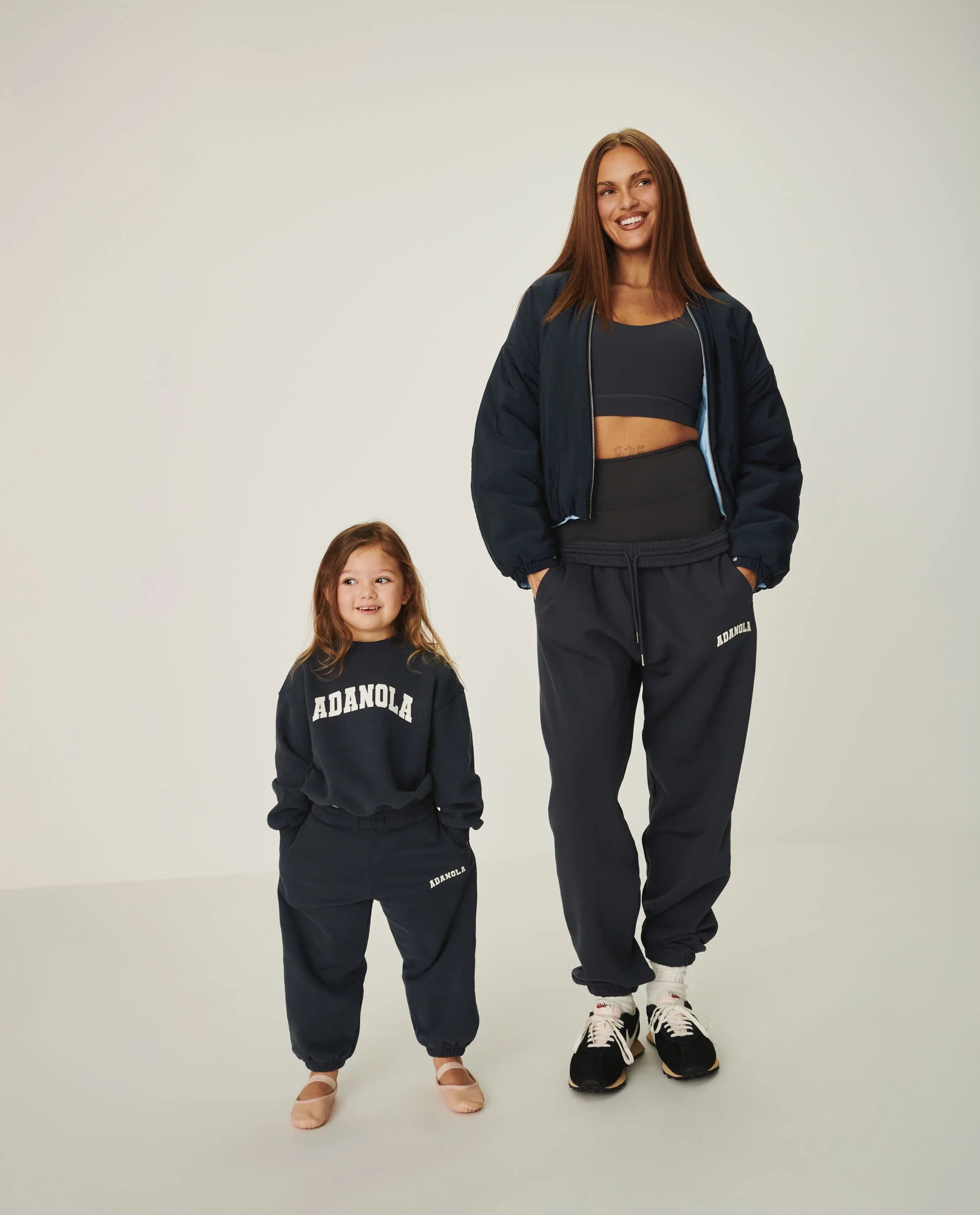 Mini Varsity Oversized Sweatshirt - Midnight Blue/Marshmallow White