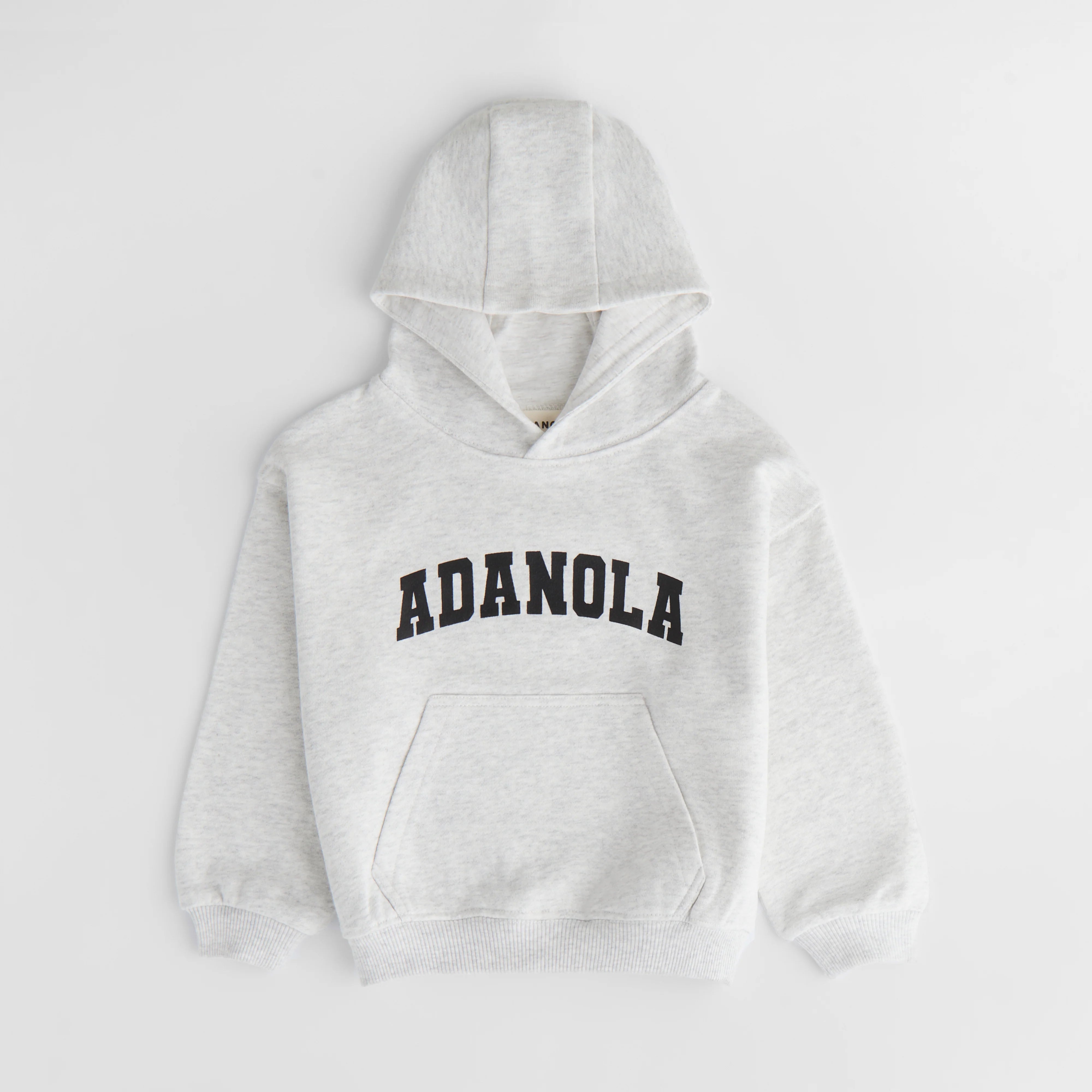 Mini Varsity Oversized Hoodie - Light Grey Melange/Black