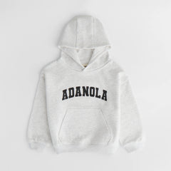 Mini Varsity Oversized Hoodie - Light Grey Melange/Black