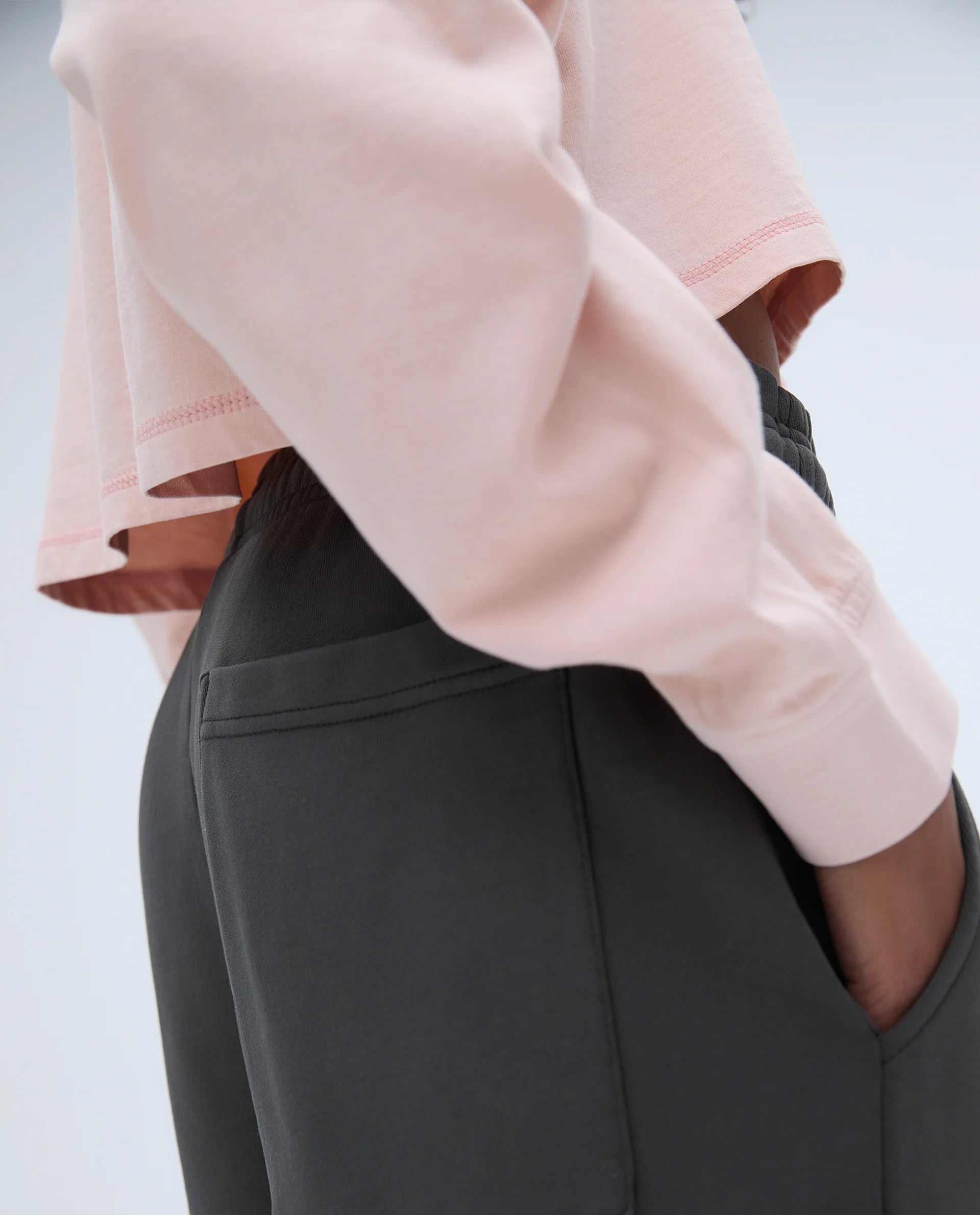 Long Sleeve Pocket T-shirt - Blush Pink