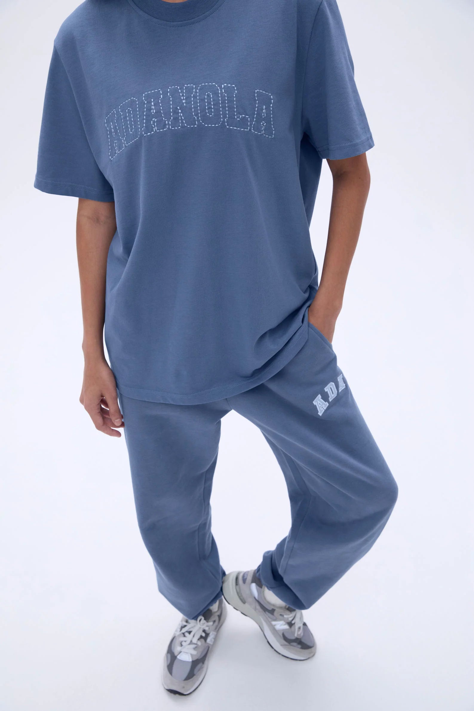 Varsity Stitch Oversized Short Sleeve T-shirt - Vintage Blue