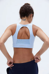 Mesh Open Back Bra - Powder Blue