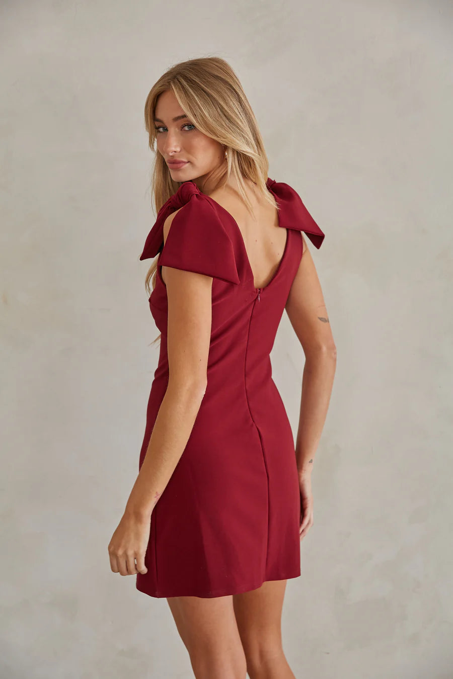 Audrey Bow Strap Mini Dress