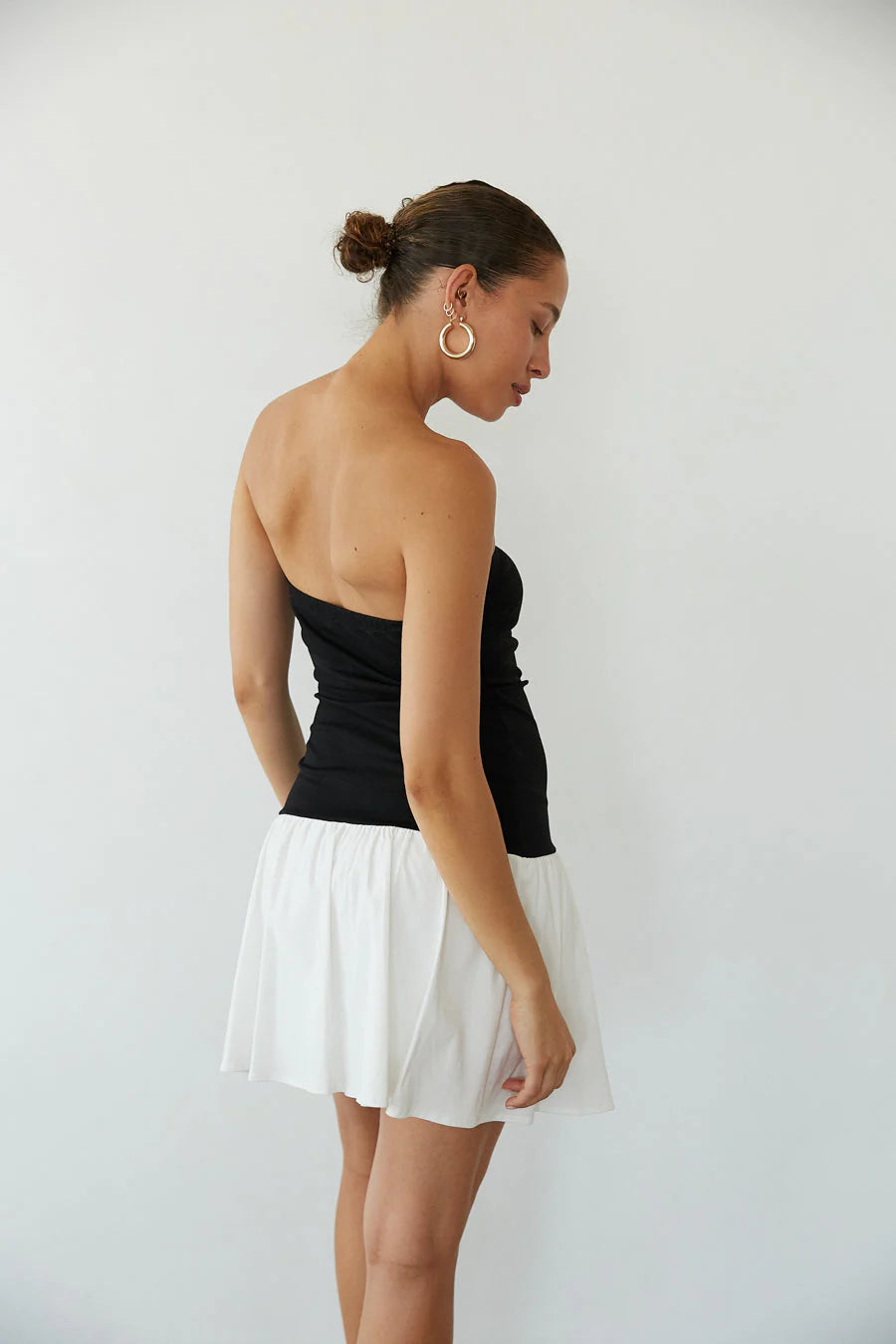 Anya Contrast Fit and Flare Mini Dress