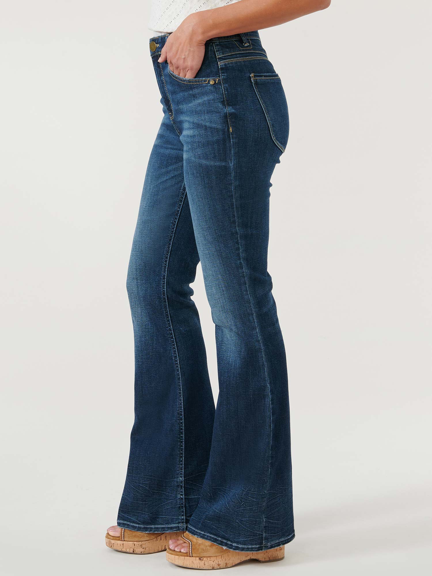 "Ab"solution® High Rise Out There Flare 34" Long Inseam Jeans