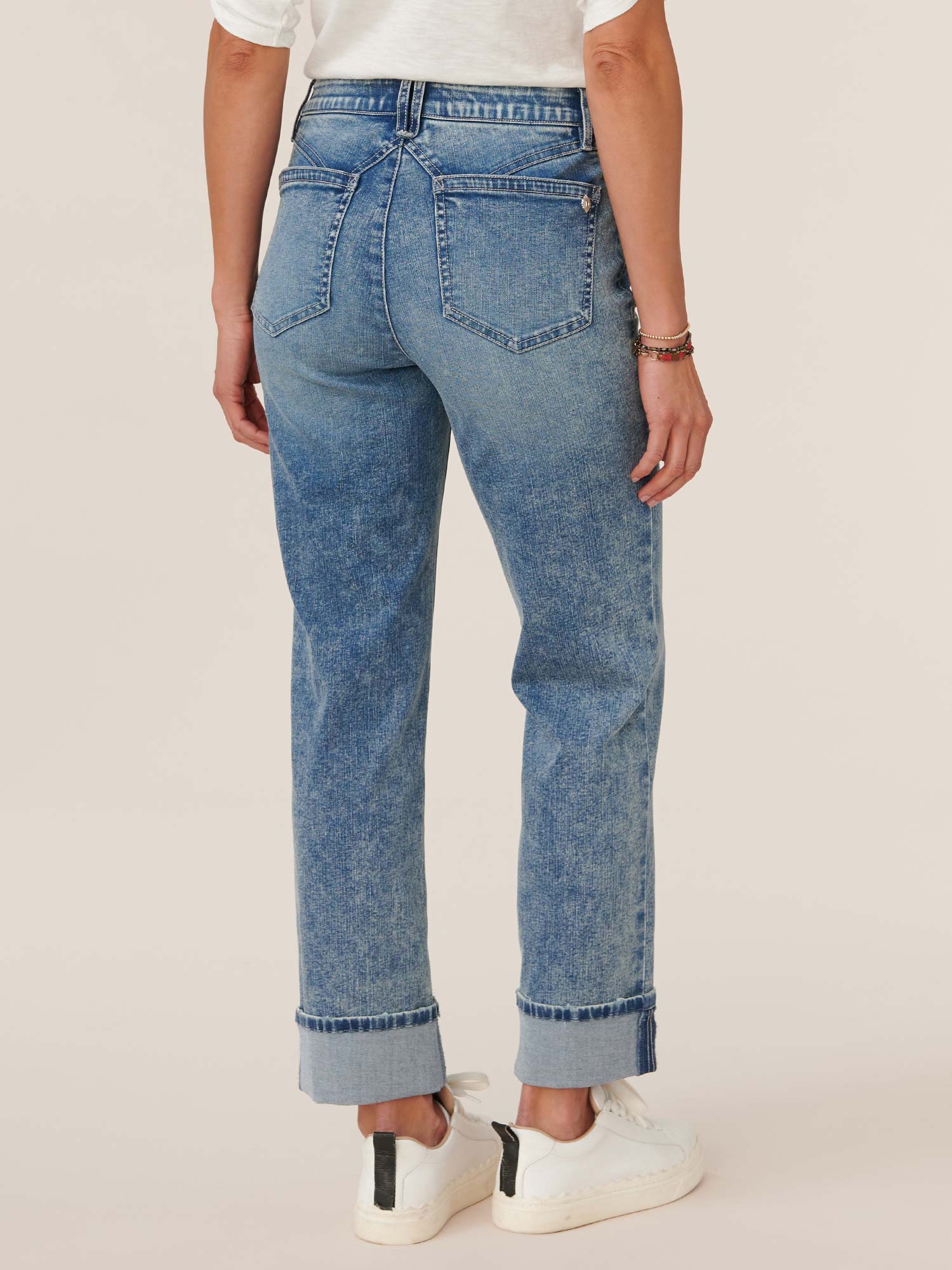 "Ab"solution® High Rise Light Blue Boyfriend Jean
