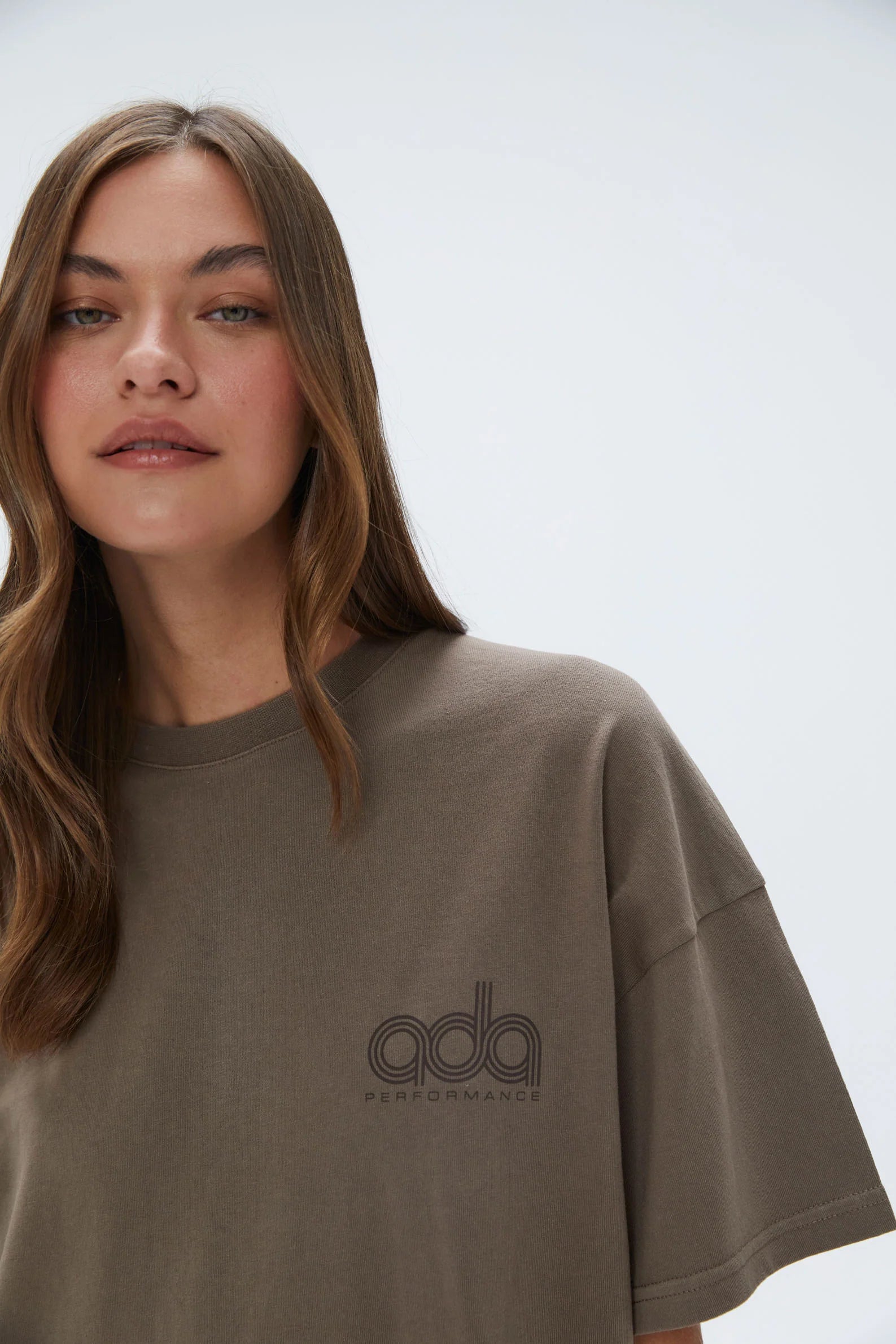 Performance Washed Short Sleeve Drop Shoulder T-shirt - Cocoa Brown