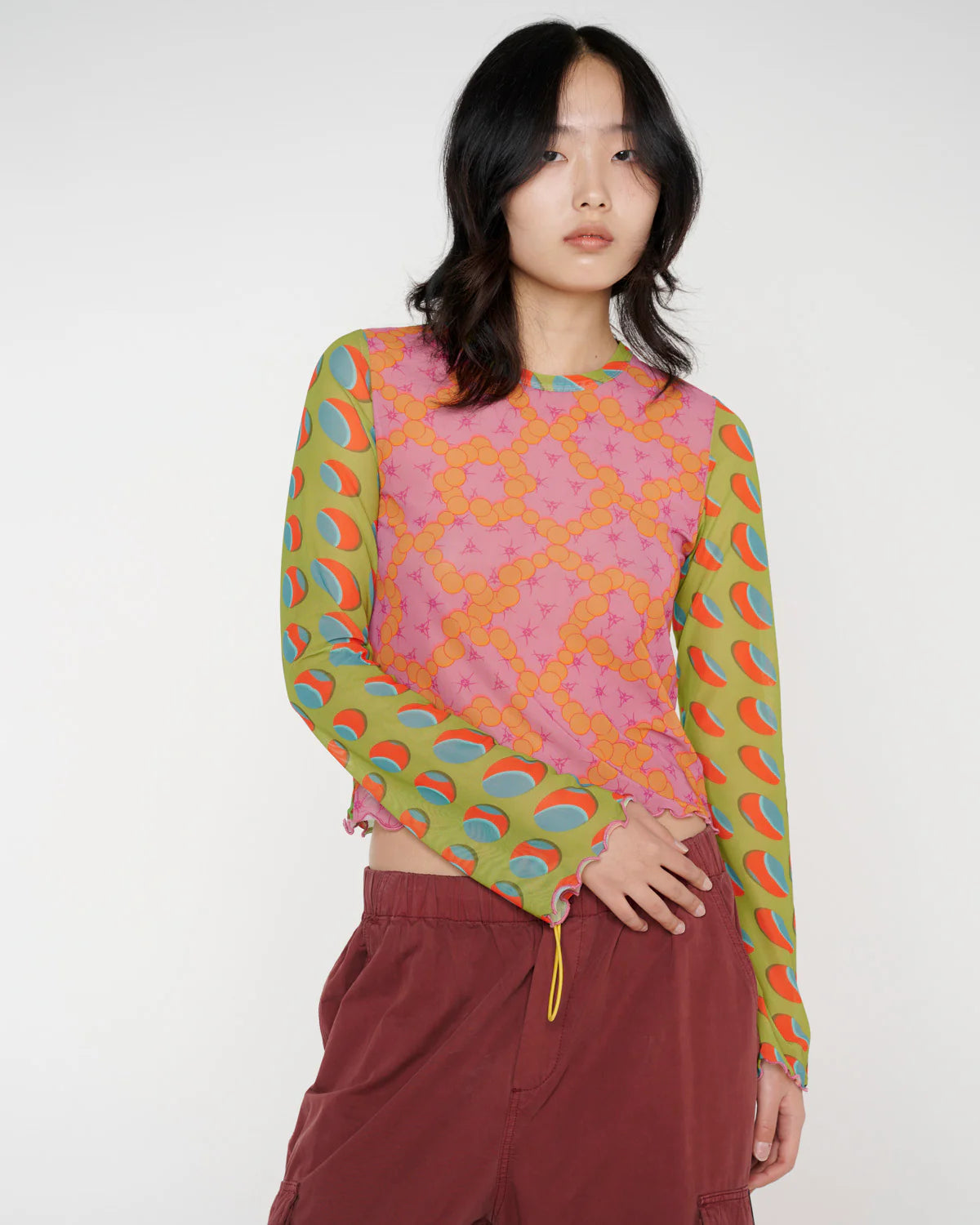 Dna Hypermesh Bell Sleeve Top - Multi