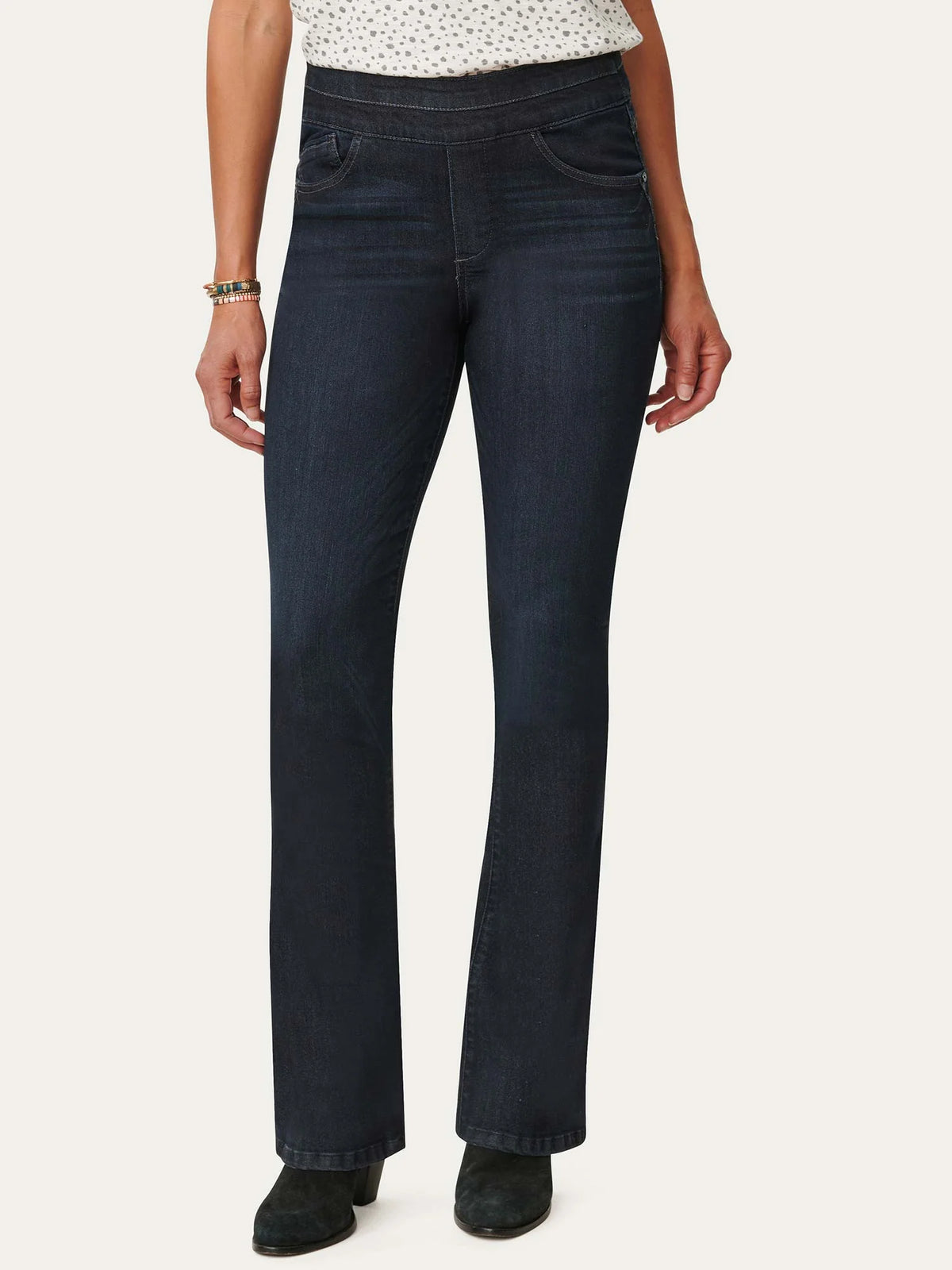 "Ab"solution® High Rise Indigo Itty Bitty Bootcut Glider Jean