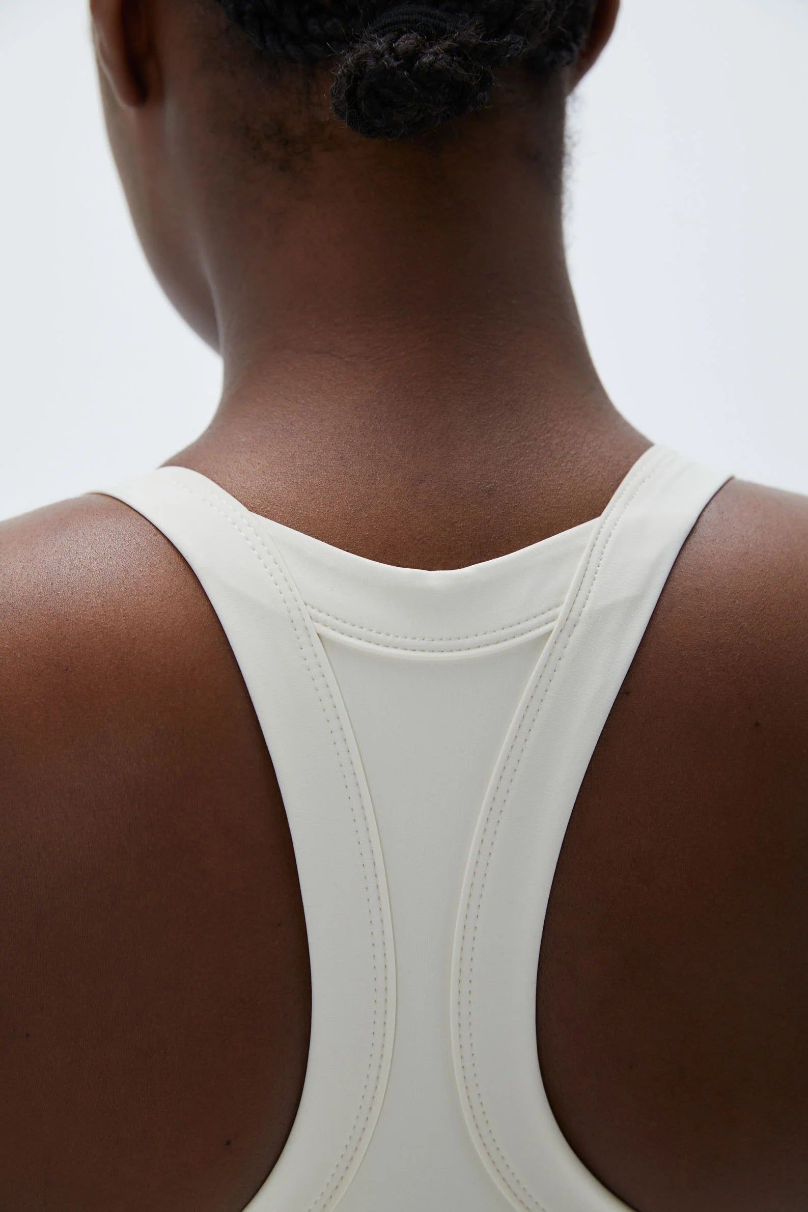 Wide Binding Racer Dress - Marshmallow White