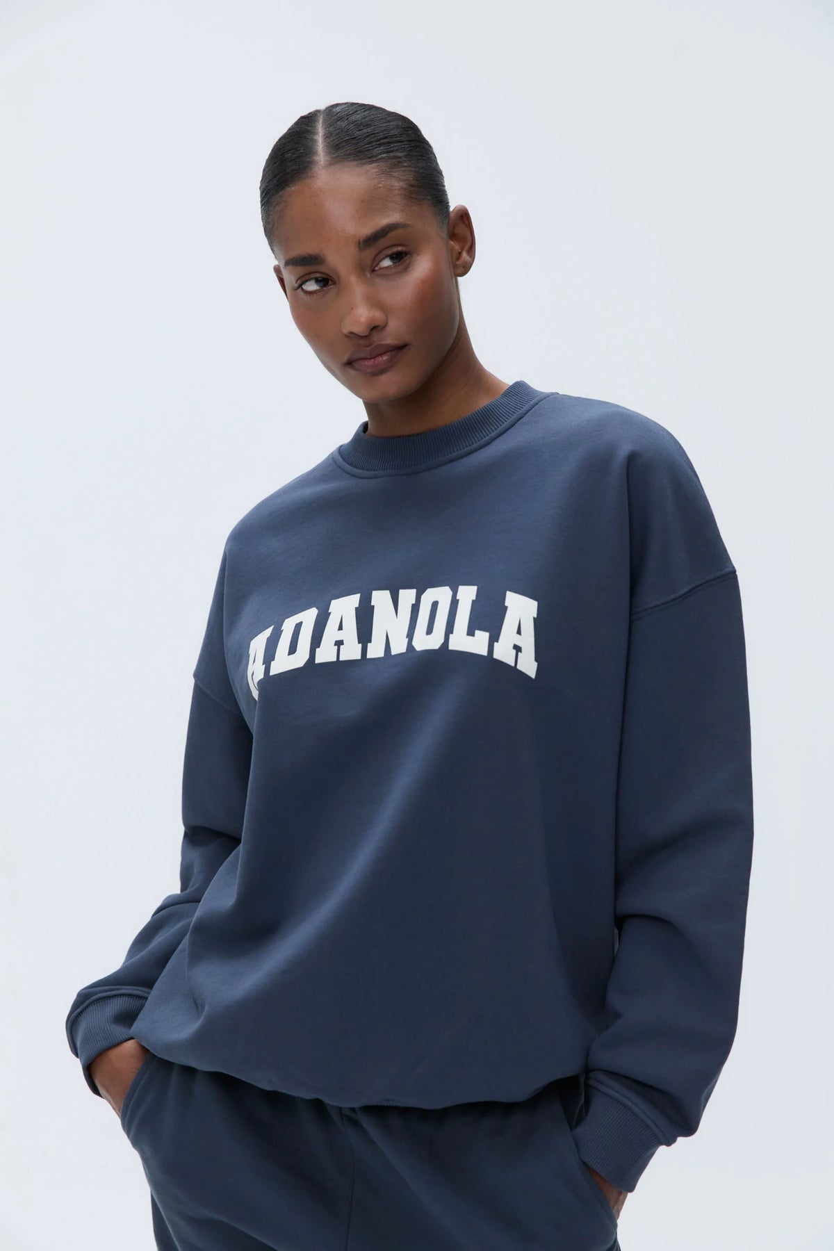 Varsity Oversized Sweatshirt - Washed Midnight Blue