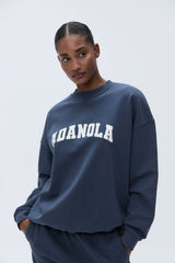 Varsity Oversized Sweatshirt - Washed Midnight Blue