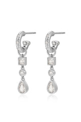 LUV AJ Bezel Stone Charm Huggies