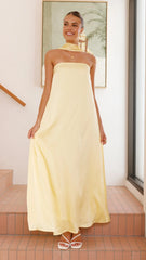 Caitie Strapless Scarf Maxi Dress - Yellow