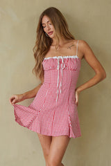 Liv Gingham Fit and Flare Mini Dress